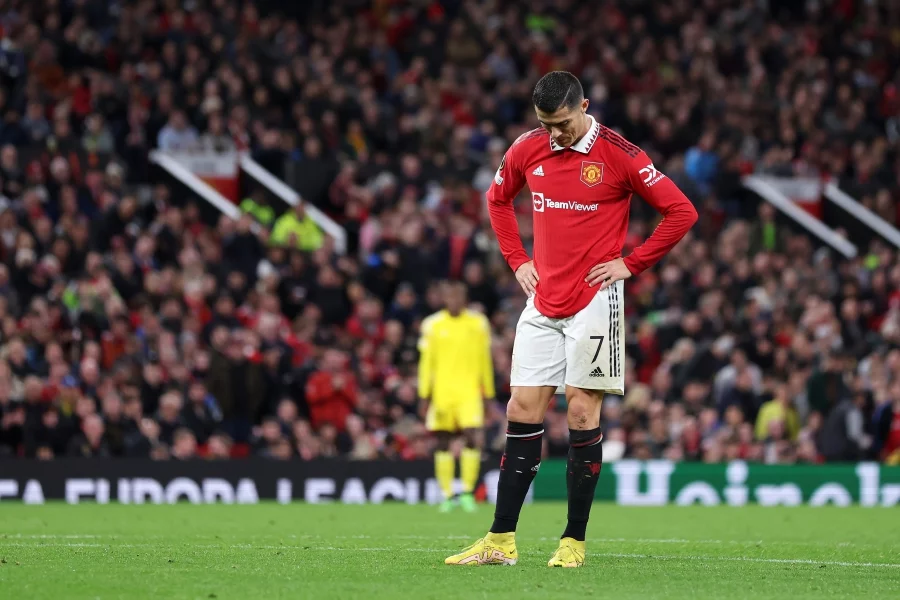 Кристиано Роналдо тъжен в Манчестър Юнайтед